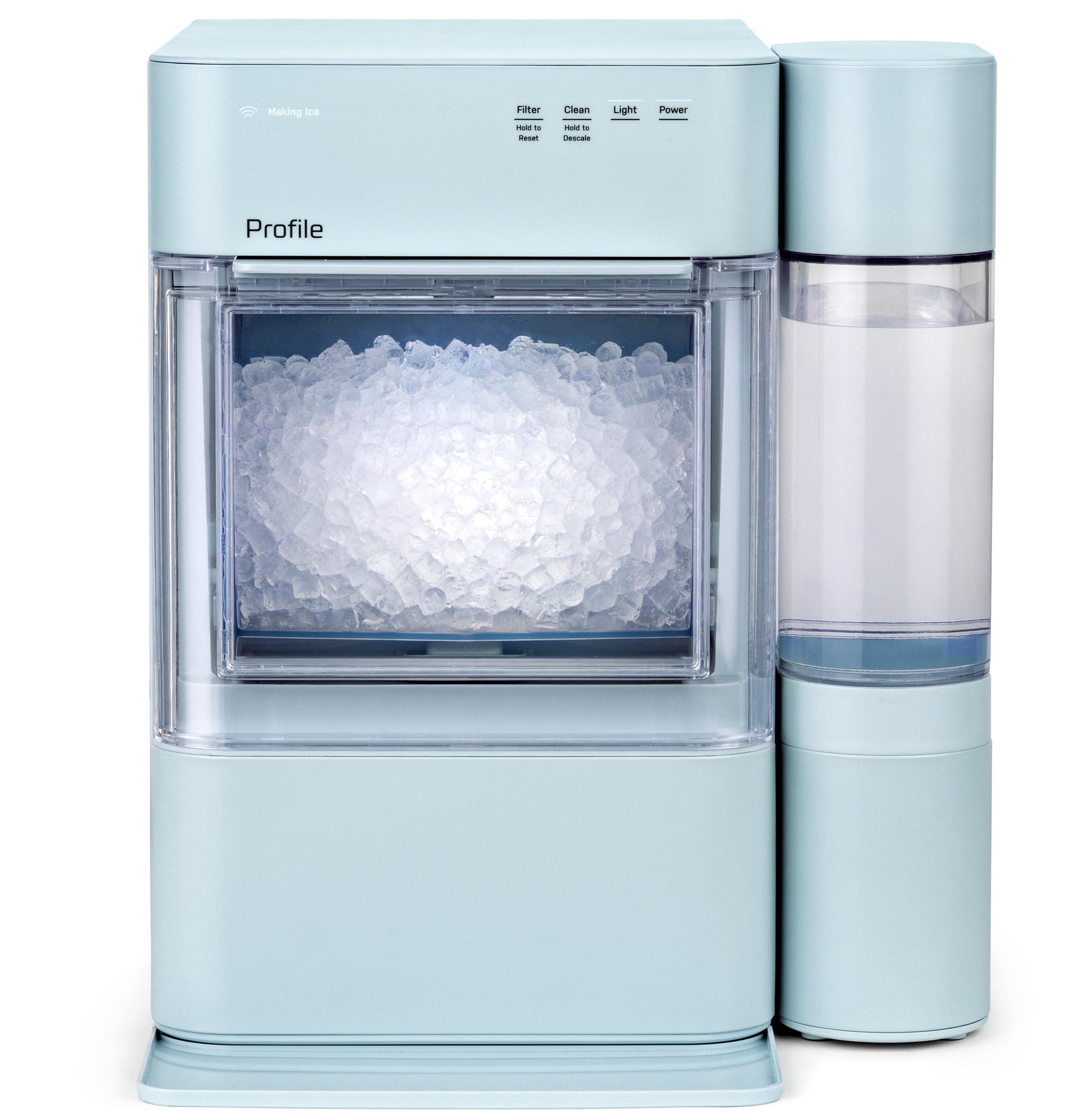 GE Profile™ Opal™ 2.0 Nugget Ice Maker with 1 Gallon XL Side Tank & ice Scoop, 38lbs of chewable Pellet ice Daily, Wi-Fi Connected, Moonstone Blue