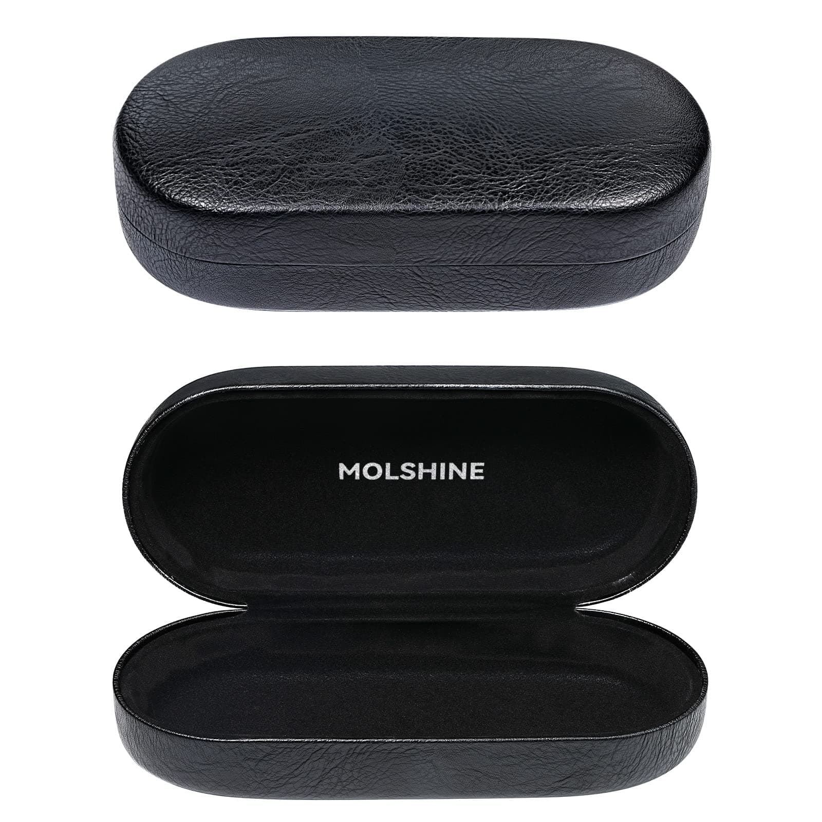 Hard Shell Sunglasses Case,PU Leather Eyeglass Box Classic Large Glasses Holder for Women Men