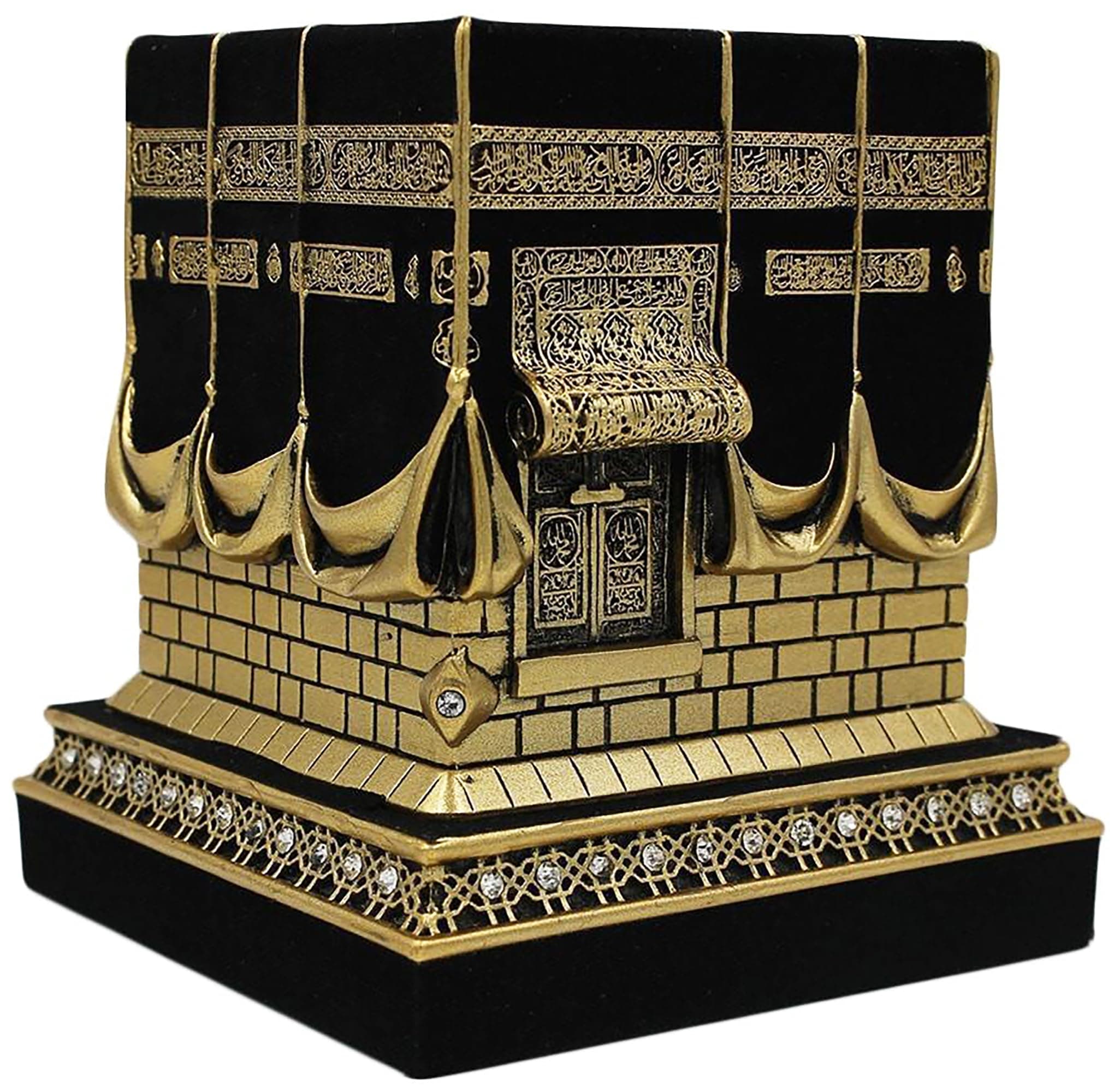Home Table Decor Kaba Replica Model Showpiece Bookend Eid Gift (Small, Gold)