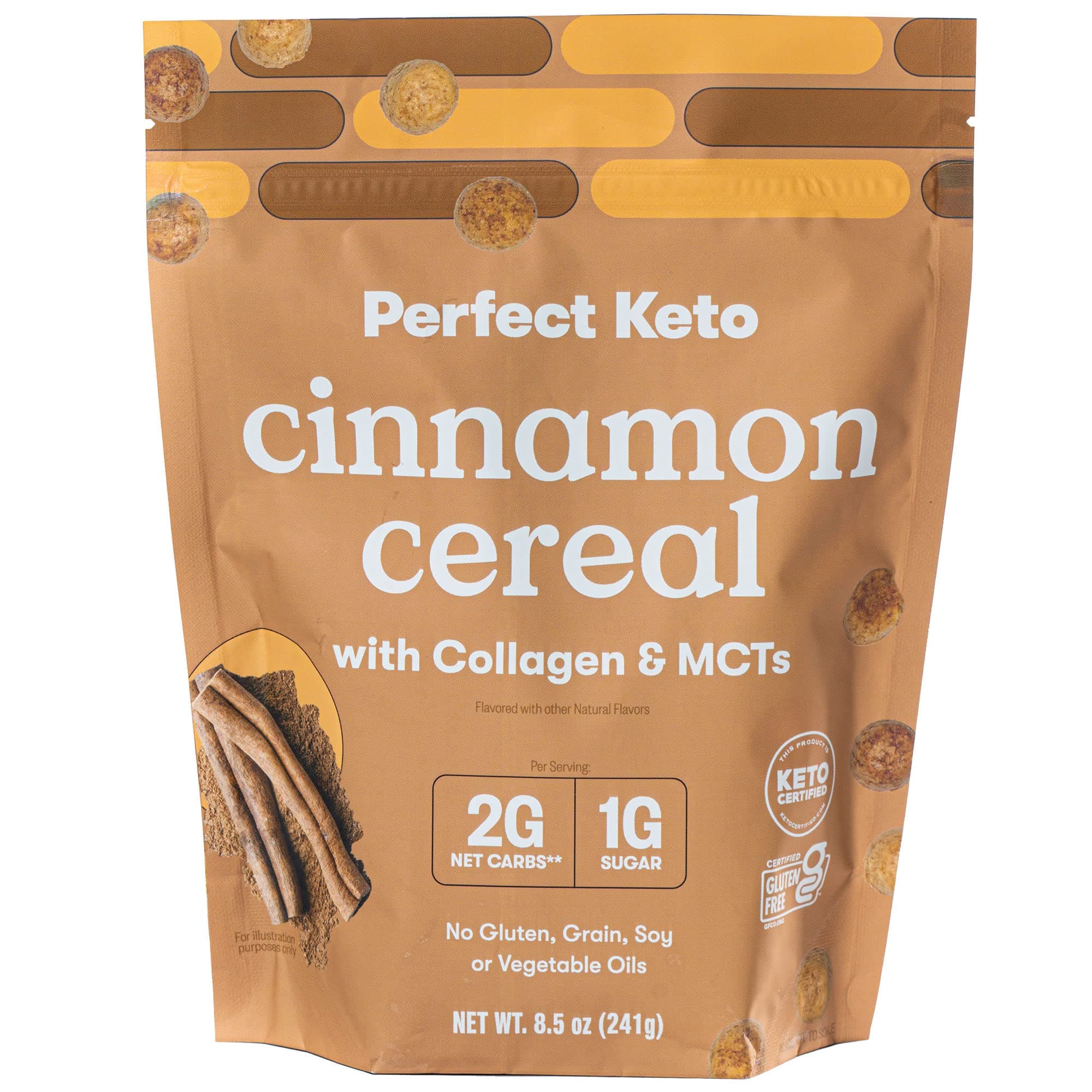 Keto Cereal | Low Net Carb, Zero Sugar, Grain Free, Keto Protein Cereal | Keto Snacks & Protein Snacks | Keto Friendly Foods | Great Keto Breakfast - (Cinnamon)