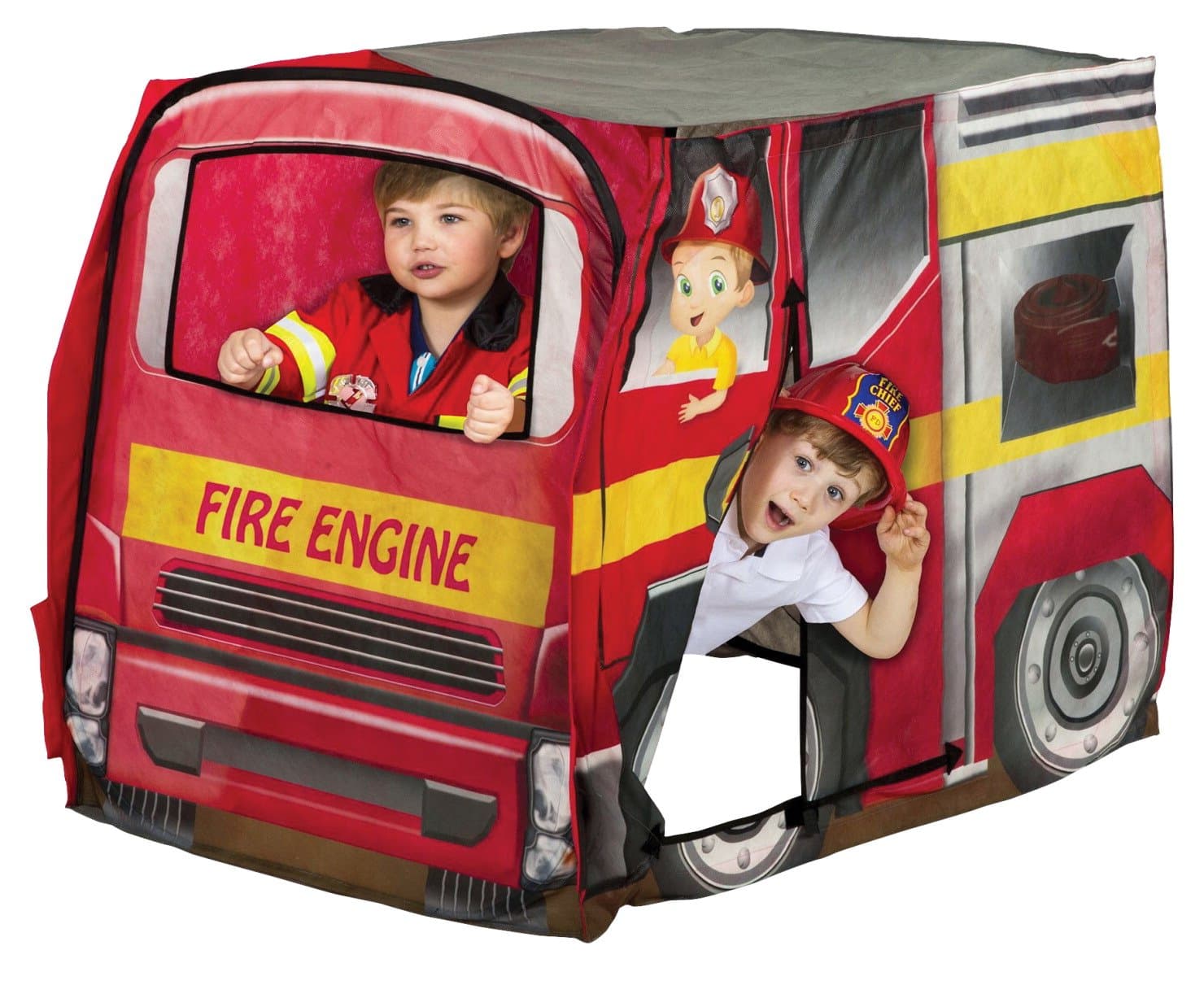 Playhut® Fire Engine EZ Vehicle Pop-Up Play Tent – Easy Pop-Up and Fold Down with Multiple Doors and Windows, Durable Materials