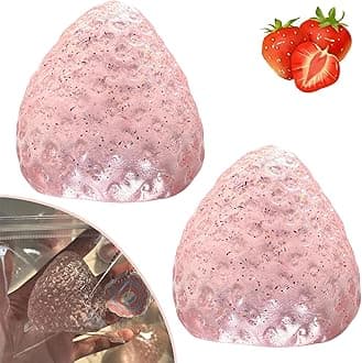 Handmade Big Taba Squishy Strawberry, Cute Strawberry Squeeze Toys, Strawberry Squishies Fidget Toys, Novelty Things Suitable for Adults Relaxation (2xGlitter)