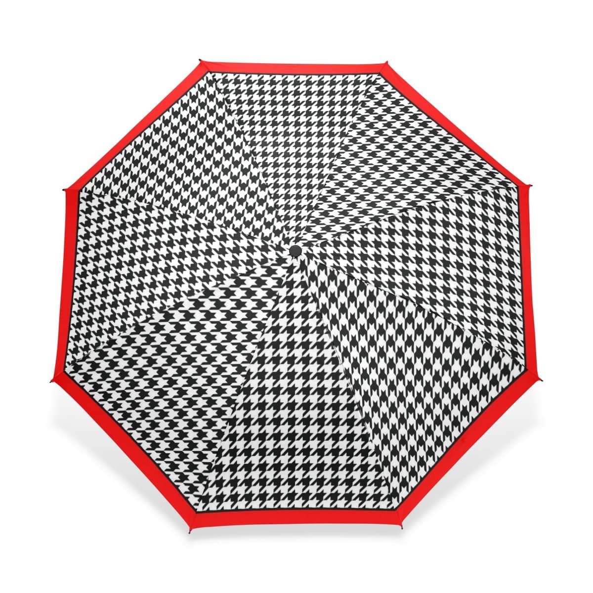 Littleli Houndstooth Pattern 100% Fabric and Aluminium Foldable Umbrella (41 Inch)