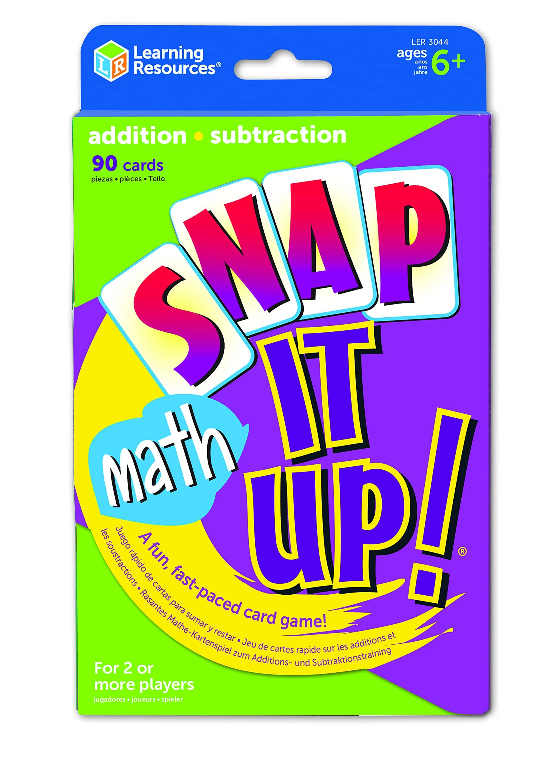 Learning Resources Snap It Up Math: Addition and Subtraction Card Game,90 Cards, 2-6 players, Grades 1 and Up, Ages 6 and Up