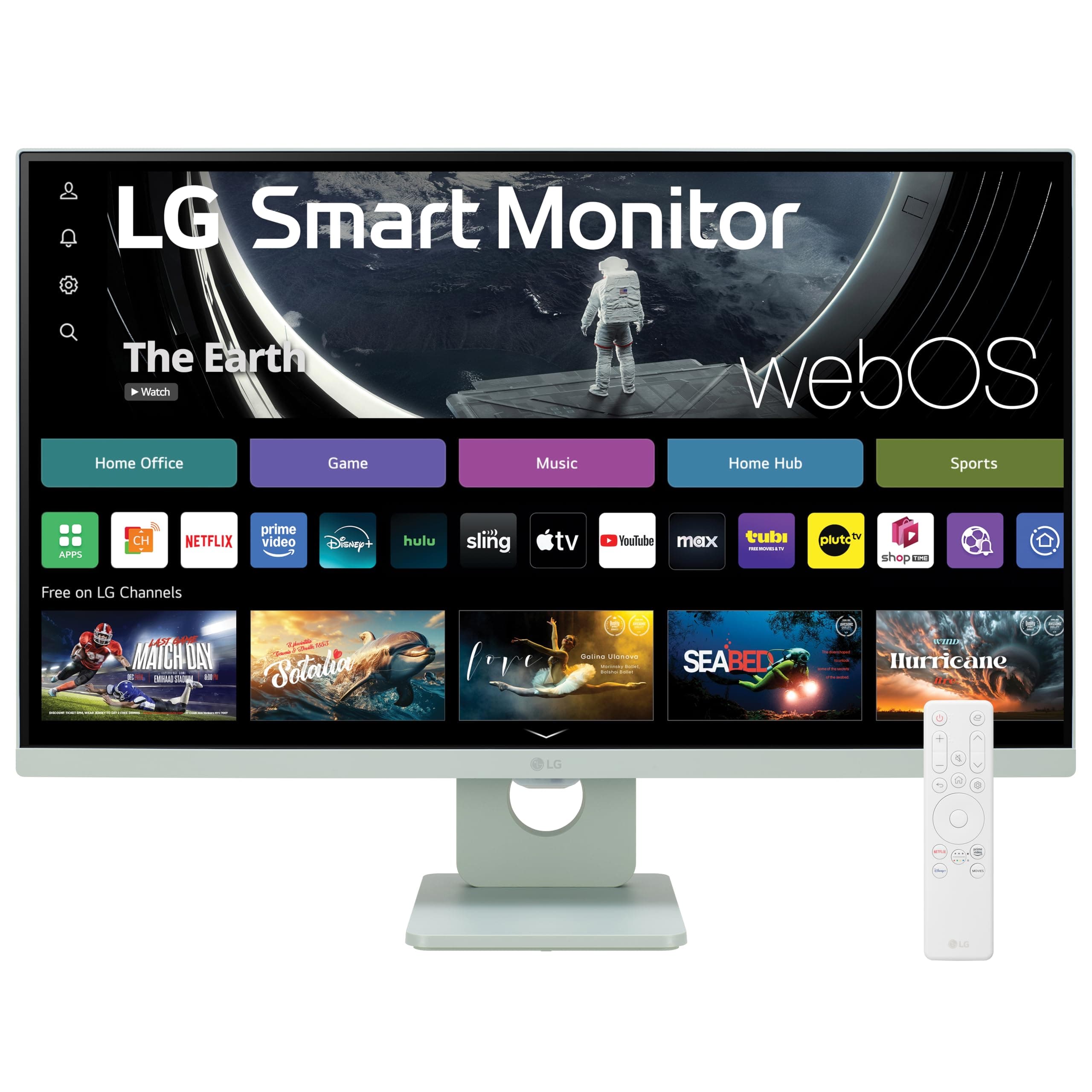 27SR50F-G MyView Smart Monitor 27-Inch FHD (1920x1080) IPS Display, webOS 23, HDR 10, 5Wx2 Speakers, AirPlay 2, Screen Share, Bluetooth, ThinQ App, Remote Control, Green