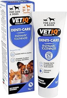 VETIQ Denti-Care Enzymatic Toothpaste for Cats 3+ Months & Dogs 2+ Months, Designed to Help Clean Teeth, Support Gum Health & Freshen Breath, 70 g (Pack of 1)