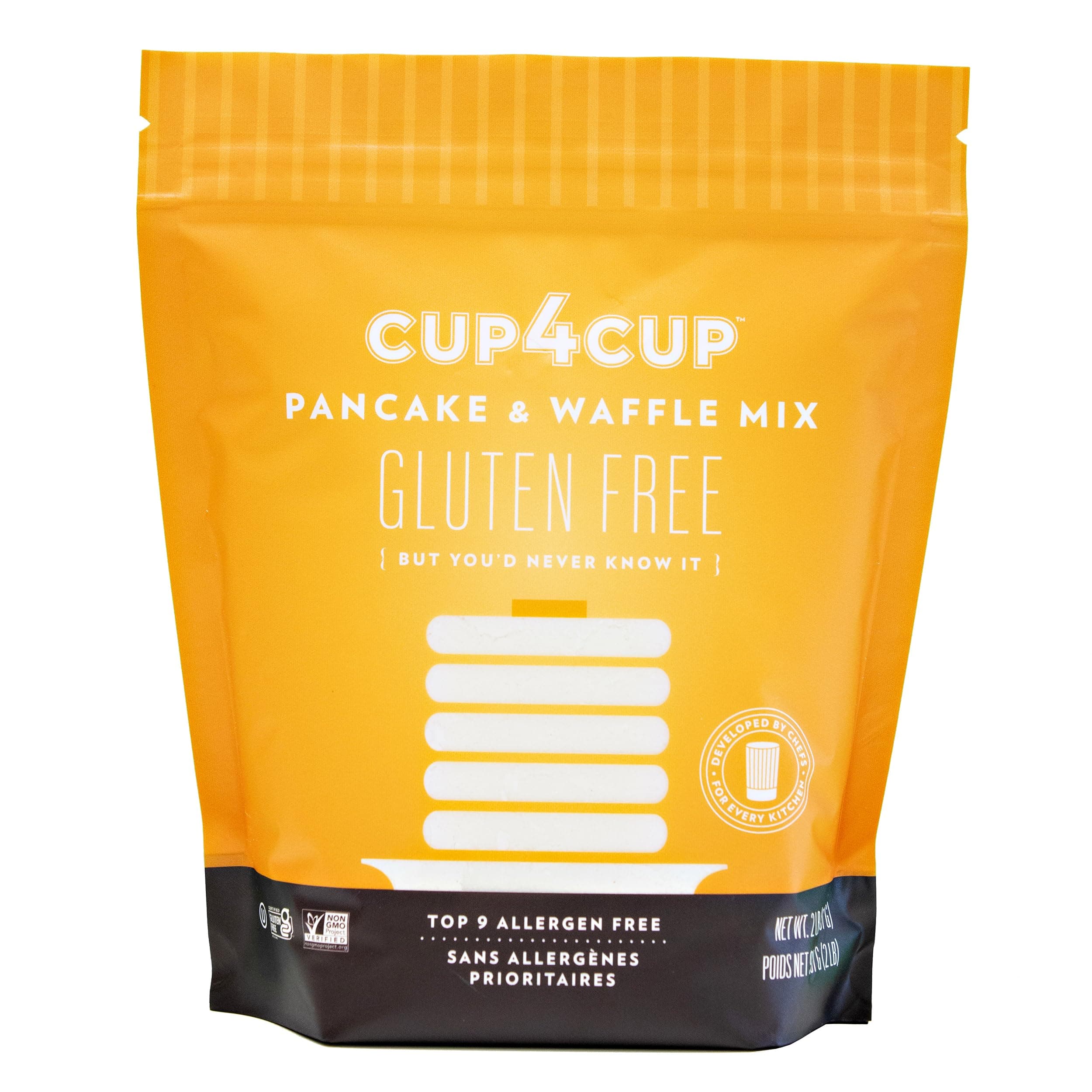 Cup4Cup Pancake and Waffle Mix, 2 Pounds, Certified Gluten Free, Dairy Free, ...