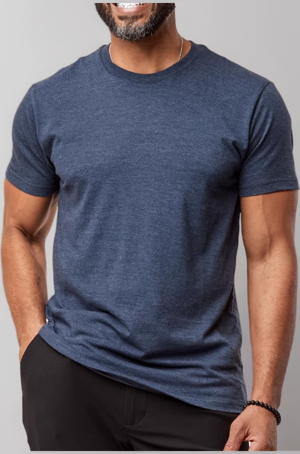 Fresh Clean Threads Navy T-Shirts for Men - Soft and Fit Mens T-Shirt - Cotton Poly Blend - Pre Shrunk Premium Tee (1)