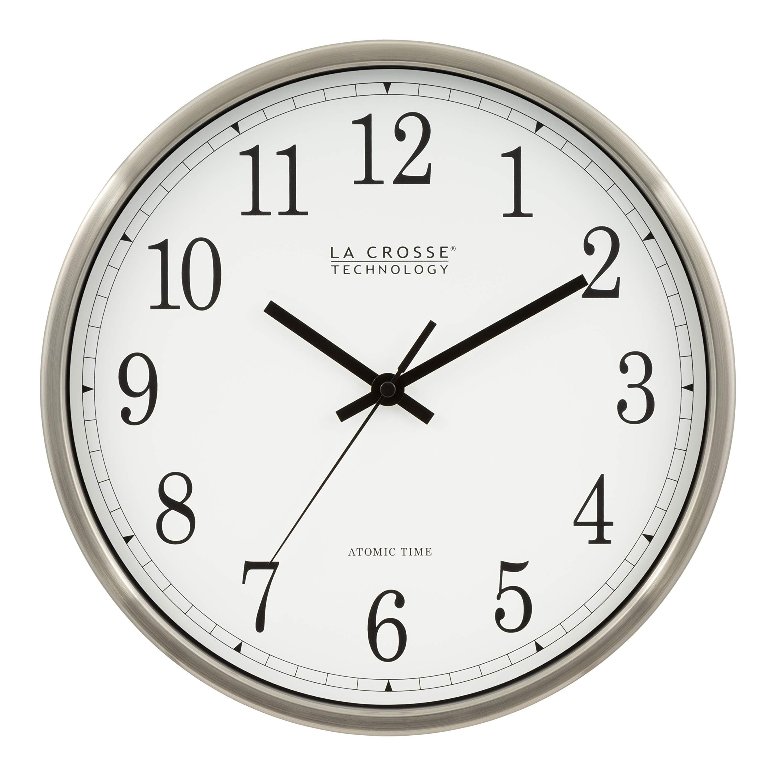 12 Inch Atomic Analog Wall Clock, Aluminum (WT-3126B)