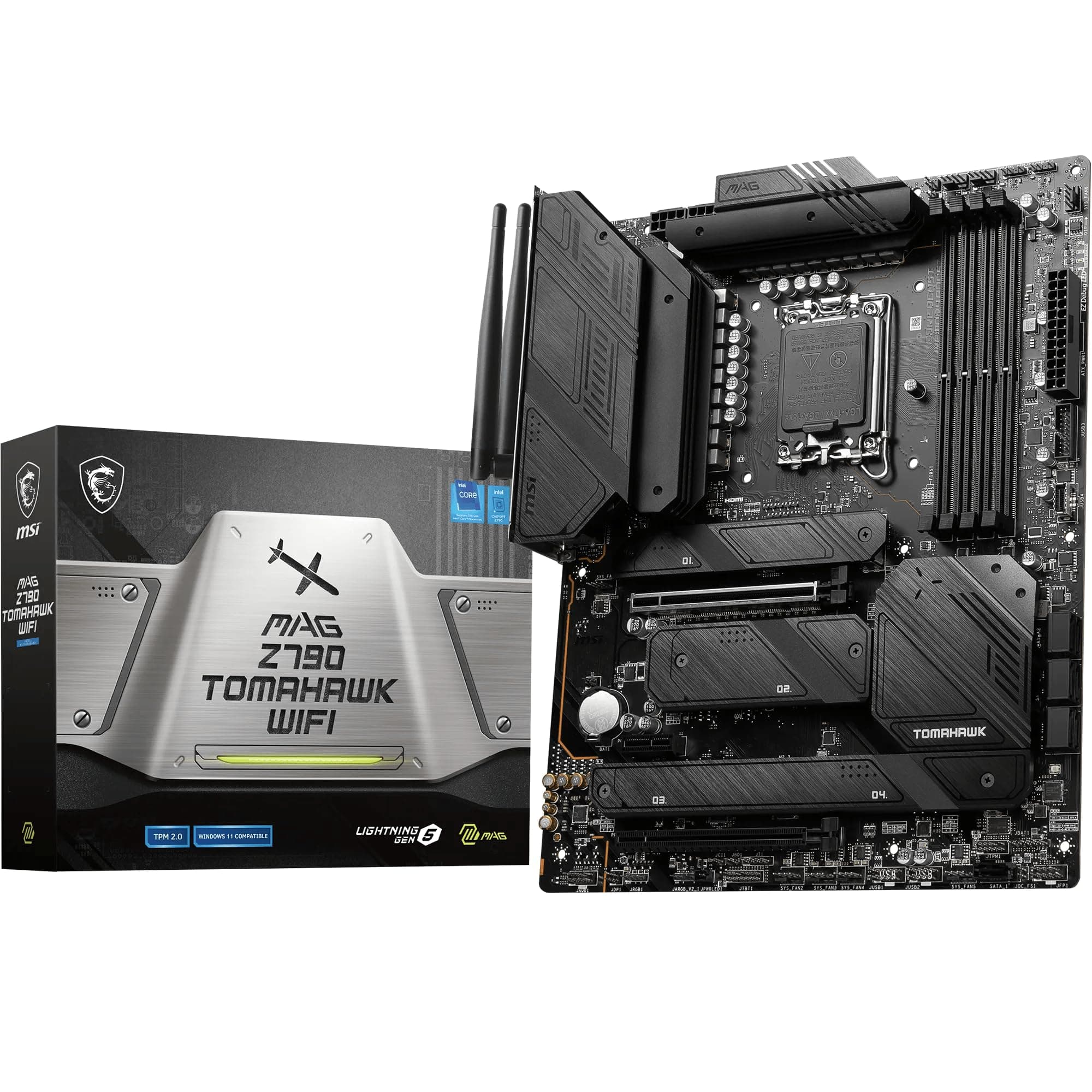 MAG Z790 TOMAHAWK WIFI Motherboard, ATX - Supports Intel 14th, 13th & 12th Gen Core Processors, LGA 1700-90A SPS VRM, DDR5 Memory Boost 7200+MHz/OC, PCIe 5.0 & 4.0 x16, 4 x M.2 Gen4, Wi-Fi 6E