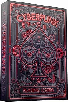 Cyberpunk Red Playing Cards, Cardistry Decks, White Deck of Playing Cards for Kids & Adults, Cool Playing Cards with Card Game e-Book, Unique Playing Cards for Poker, Cyberpunk Cards