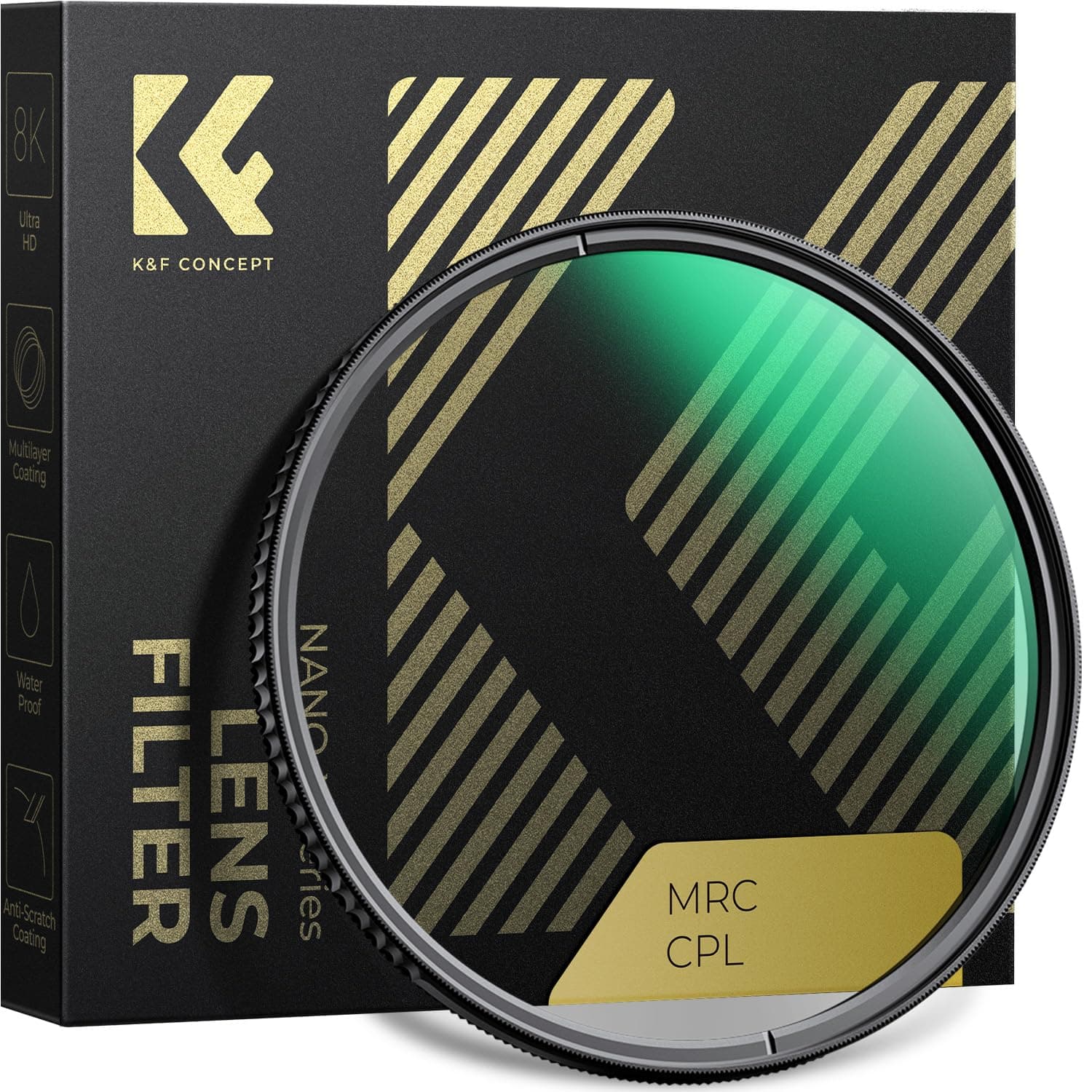 K&F Concept 77mm Circular Polarizers Filter 28 Layer Super Slim HD Multi-Coated Circular Polarizing Filter (CPL) Lens Filter