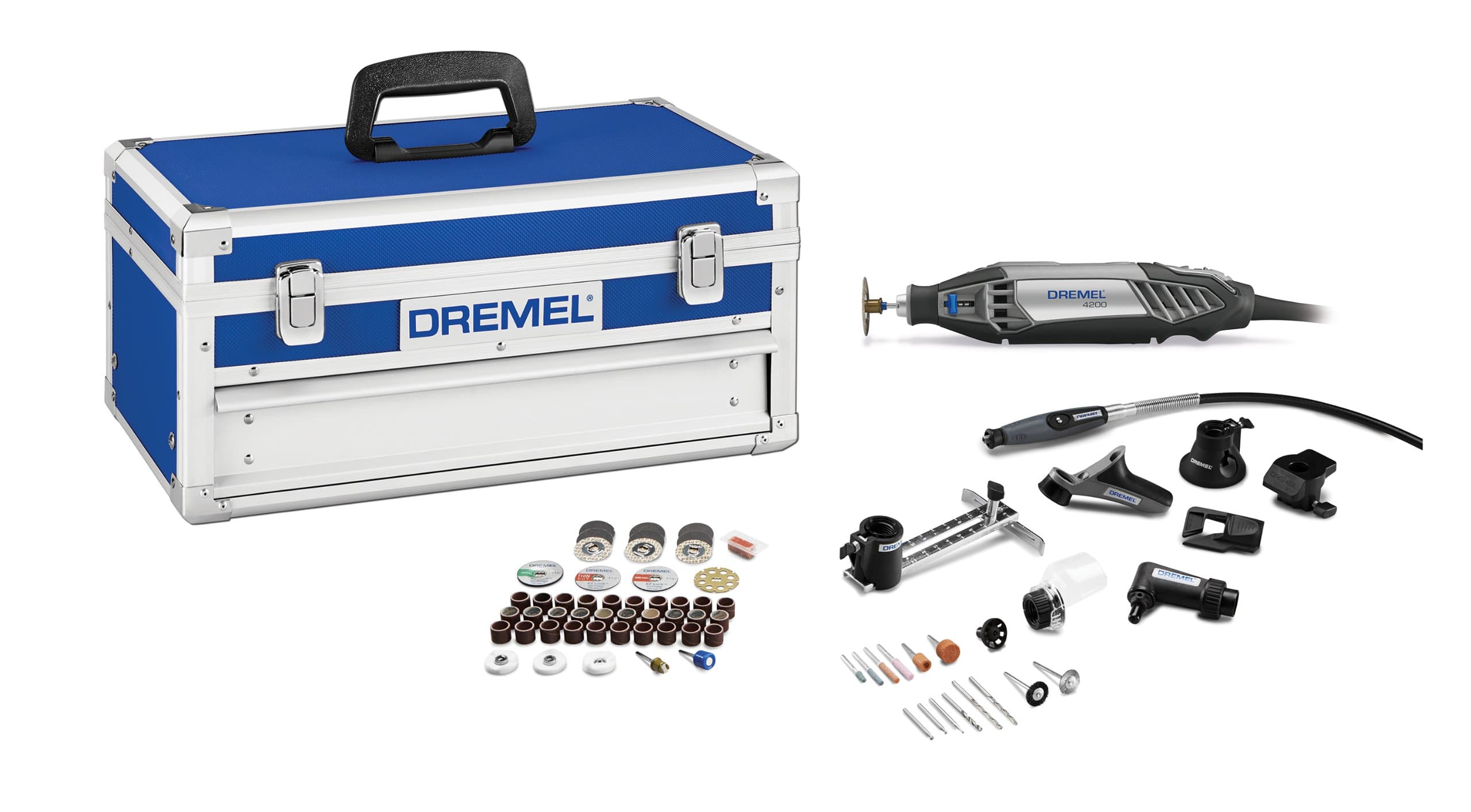 Dremel 4200-8/64 High Performance Corded Rotary Tool Kit with EZ Change, 77-Piece Platinum Edition
