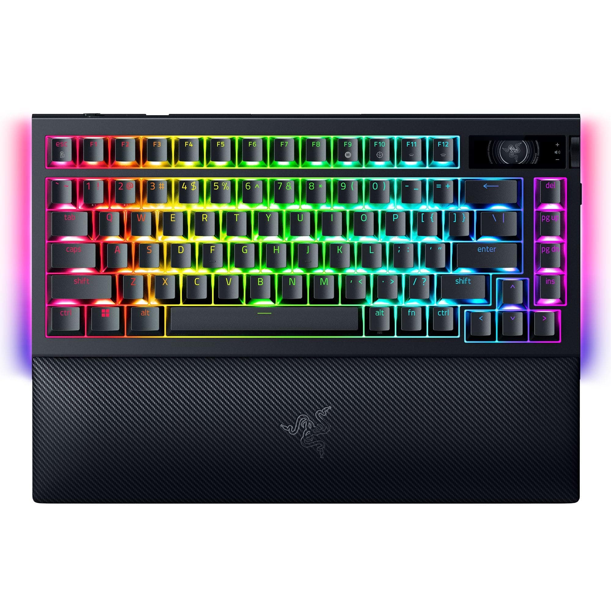 Razer BlackWidow V4 Pro 75% US Layout, Wireless Hot-swappable Gaming Keyboard, True 4K Hz Wireless,Bluetooth 5.1, OLED Display, Razer Command Dial - Black
