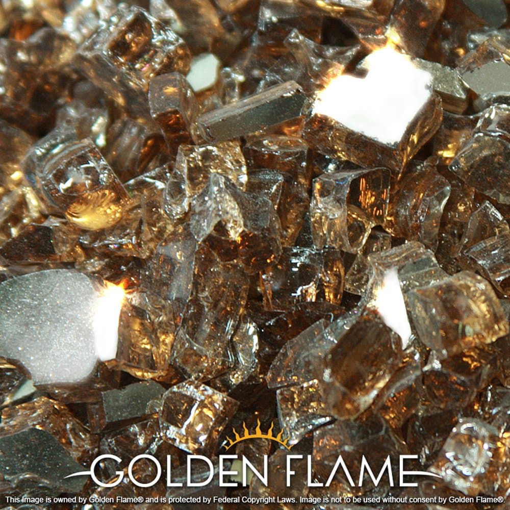 Golden Flame 10-Pound x 1/2" Rich CopperReflective Fire Glass for Fireplace Glass and Fire Pit Glass