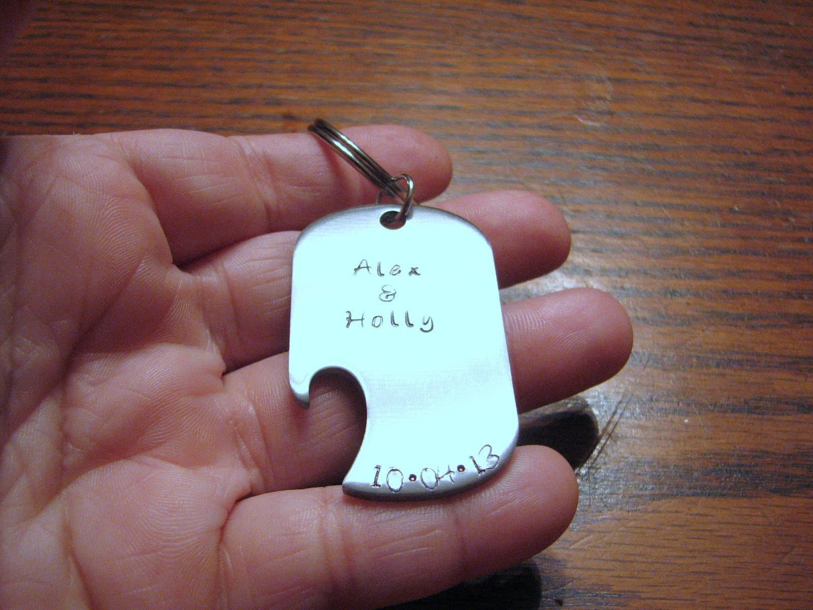 Personalized Stainless Steel Bottle Opener Keychain