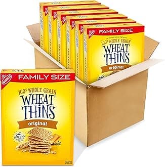 Wheat Thins Original Snacks, Whole Grain Wheat Crackers, Bulk Snack Crackers, Family Size, 6 - 14 oz Boxes