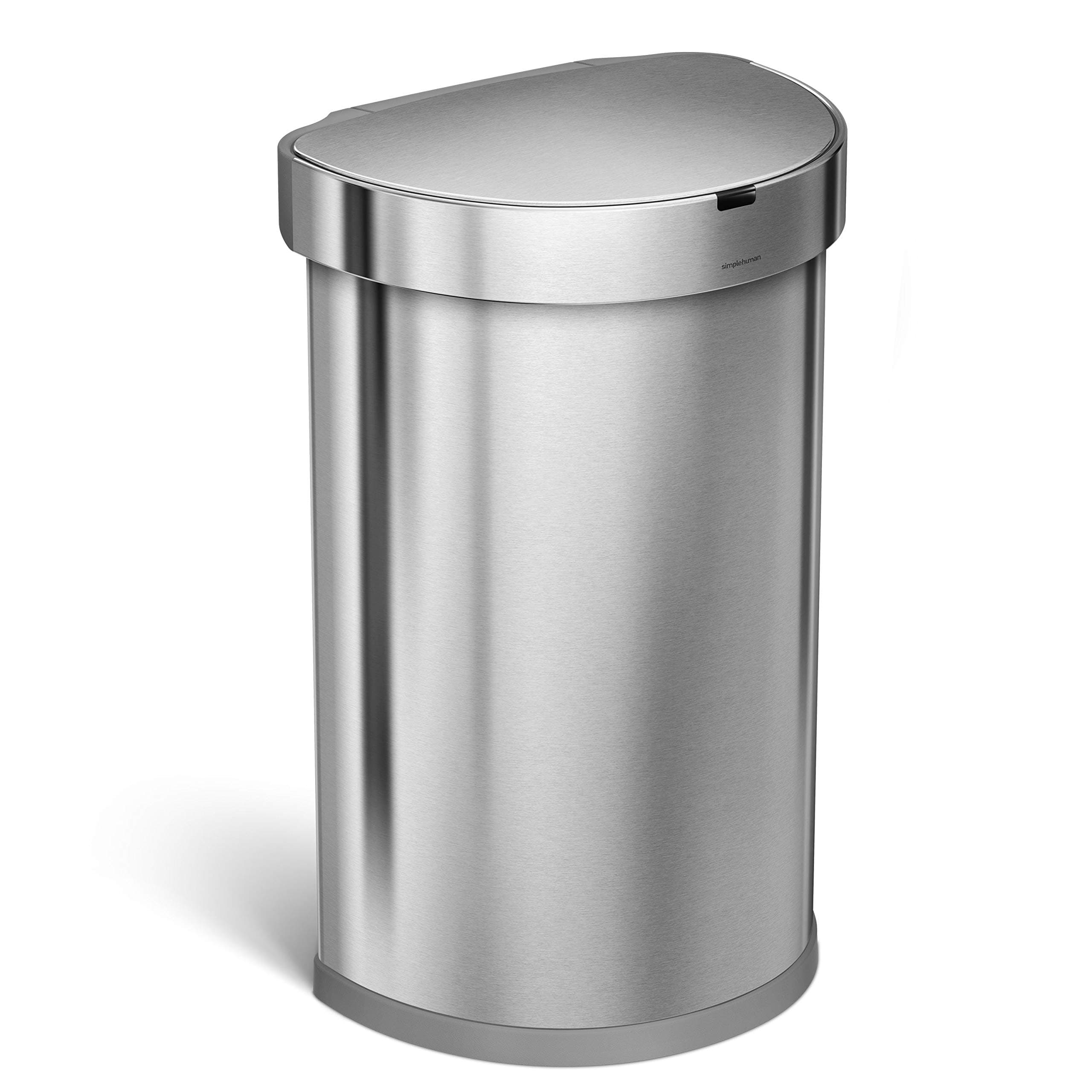 ST2009 45L Semi-Round Sensor Bin, Automatic Motion Control, Fingerprint-Proof, Brushed Stainless Steel, W 39.1cm x H 64.1cm x D 32.6cm