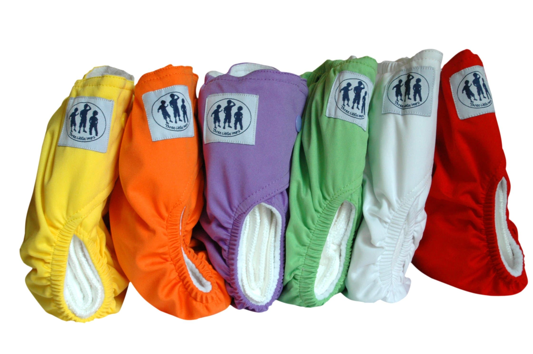 Three Little Imps Premium Range Colour Cloth Nappies (2 Inserts Each)- Set of 12