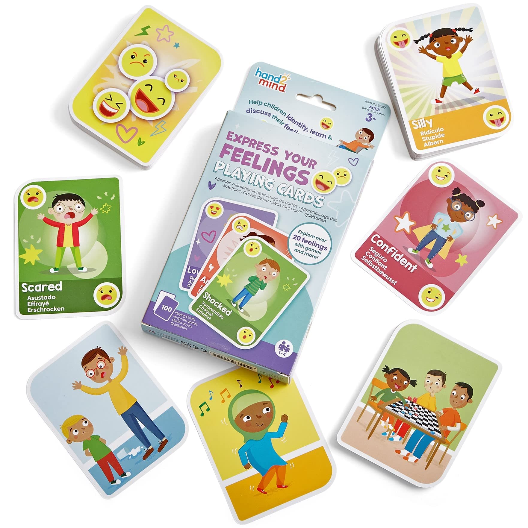 hand2mind Express Your Feelings Playing Cards, Emotions Cards, Flash Cards for Toddlers, Kids Card Games, Play Therapy Toys, Therapy Games, Social Emotional Learning Activities, Social Skills Games