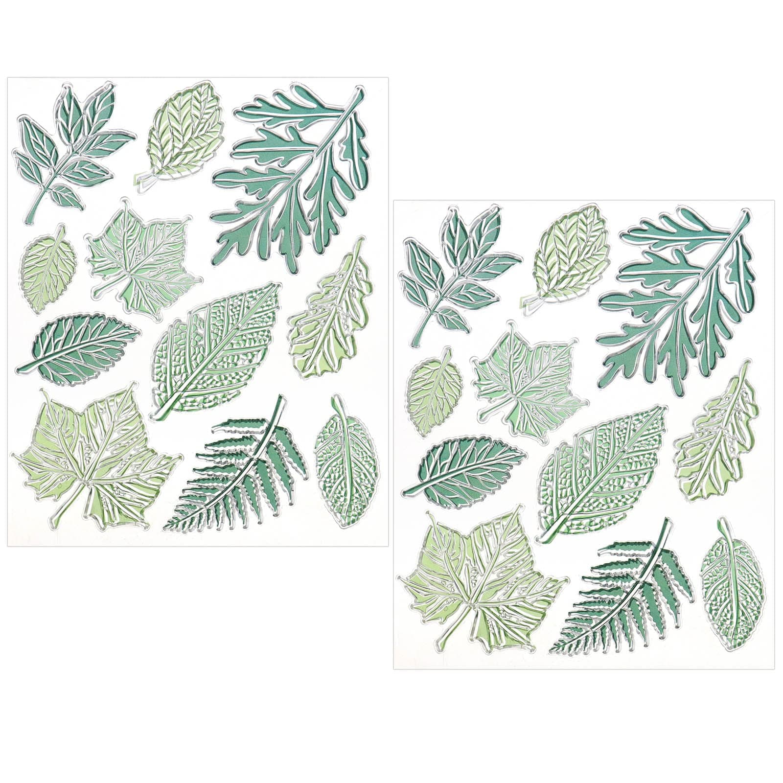 2 Set Leaves Clear Stamp Silicone Stamp Cards Tree Leaf Clear Stamps for Scrapbooking Journaling Card Making or Papercraft Project