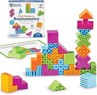 - Learning Resources STEM Explorers Brainometry - 3d Puzzle, Brain Games, Brainteaser, Building Logic Toys, Gifts For Boys and Girls, Fine Motor Skills , Pattern Blocks, Math Manipulatives