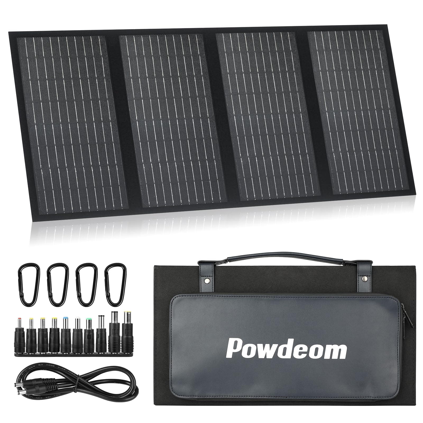 SS60 Portable 60W Solar Panel, Waterproof IP67 Foldable Solar Panel Charger with 18V DC, PD 45W USB-C and 5V USB-A Output for Solar Generator 12V Battery