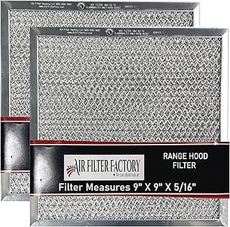 9 X 9 X 5/16 Inches Range Hood Aluminum Grease Filters 2-Pack