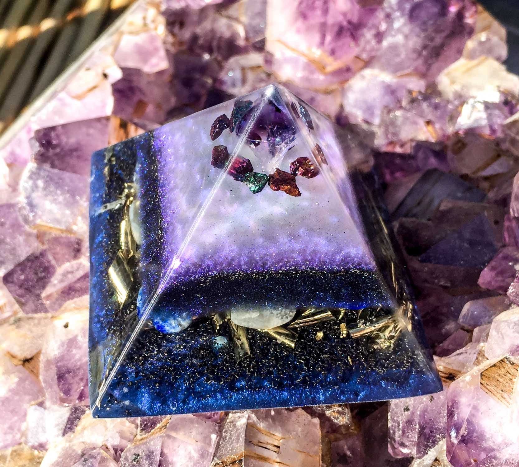 Orgone Pyramid ~ Third Eye Chakra Crystal Pyramid