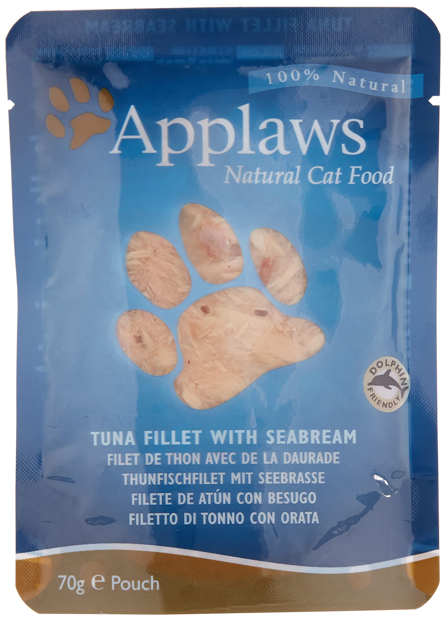 Applaws Tuna and Seabream Pouch, Broth, 70 g