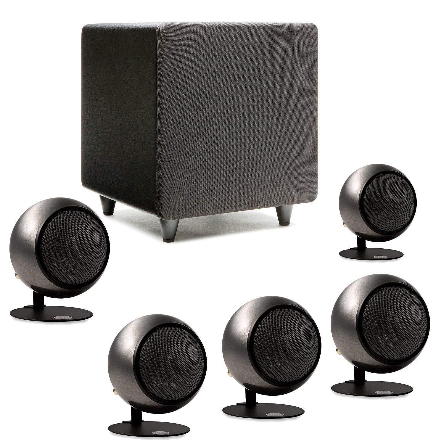 Mod1 Mini 5.1 Home Theater Speaker System - Surround Sound System - Includes 5 Orbs and 9’’ Subwoofer - Great for Movies & Music - Handmade in The US