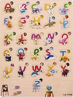 Lefan Alphabets Puzzle for Kids - Fun and Educational Learning Toy with Big Alphabets and Wooden Tray Kids Toys