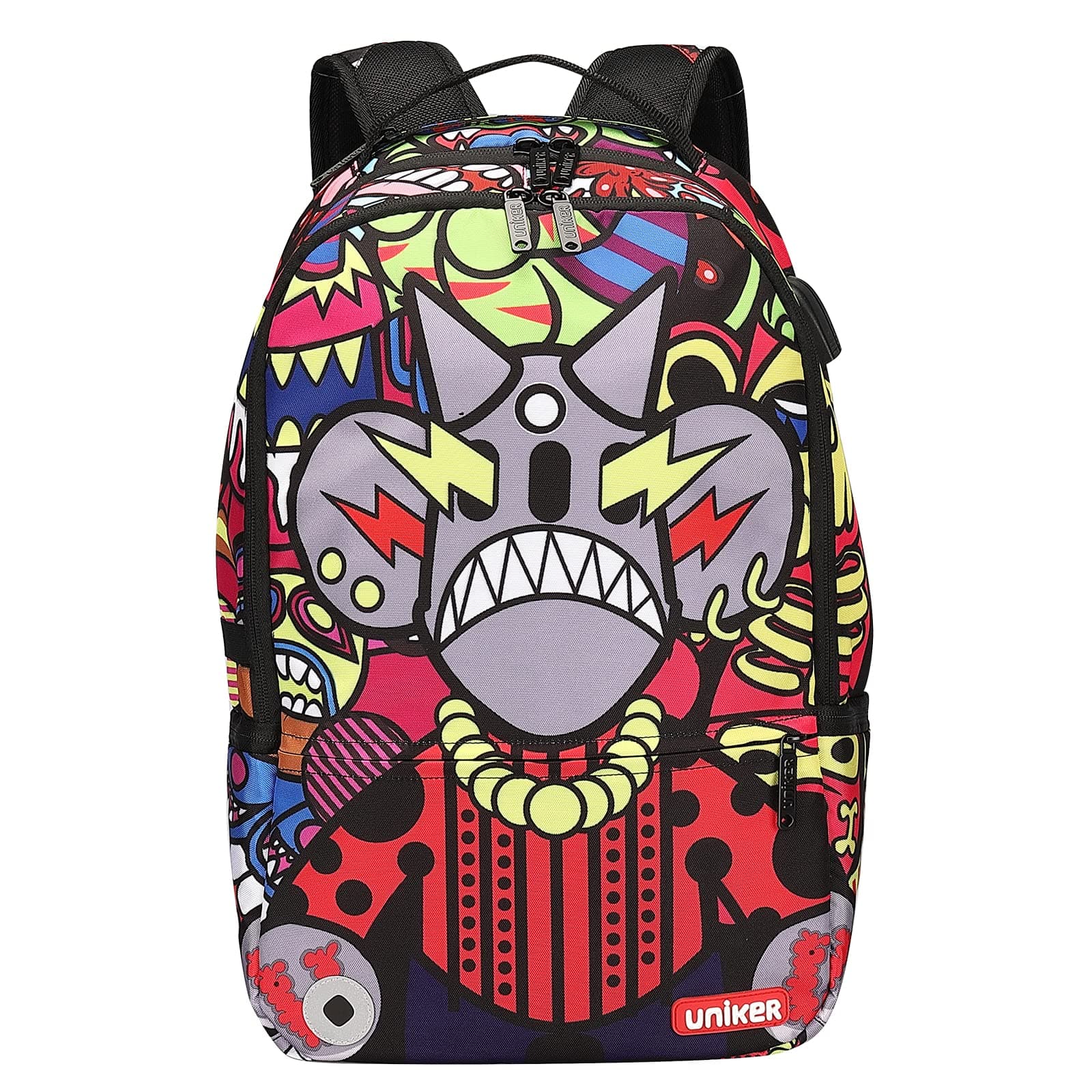 Graffiti Backpack for School,Casual Daypack,Designer Laptop Backpack for 15.6 Inch Laptop,College Backpack with USB Port