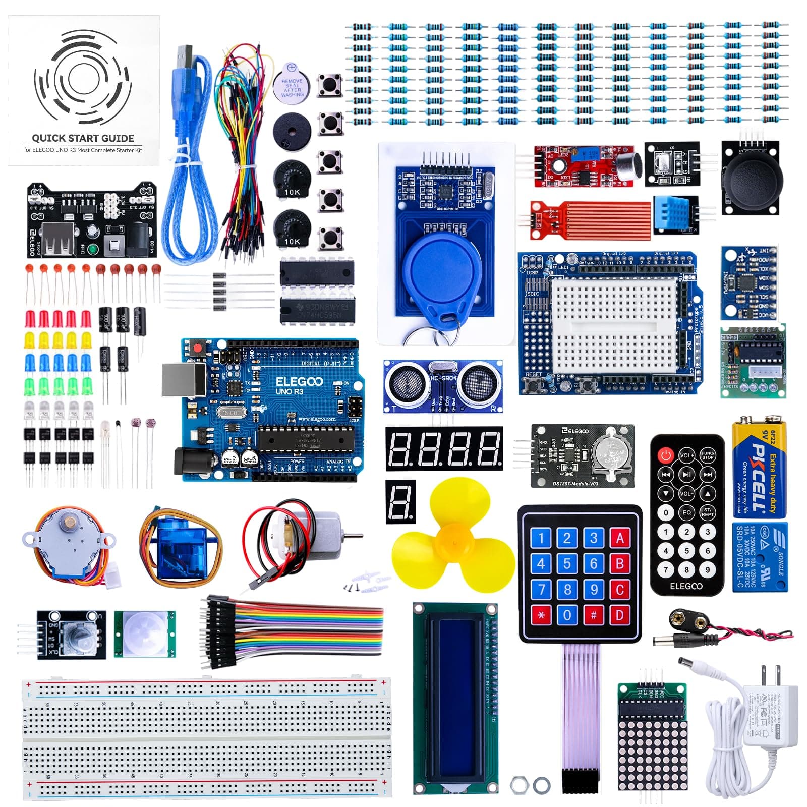 UNO R3 Project The Most Complete Ultimate Starter Kit Compatible with Arduino IDE with Tutorial