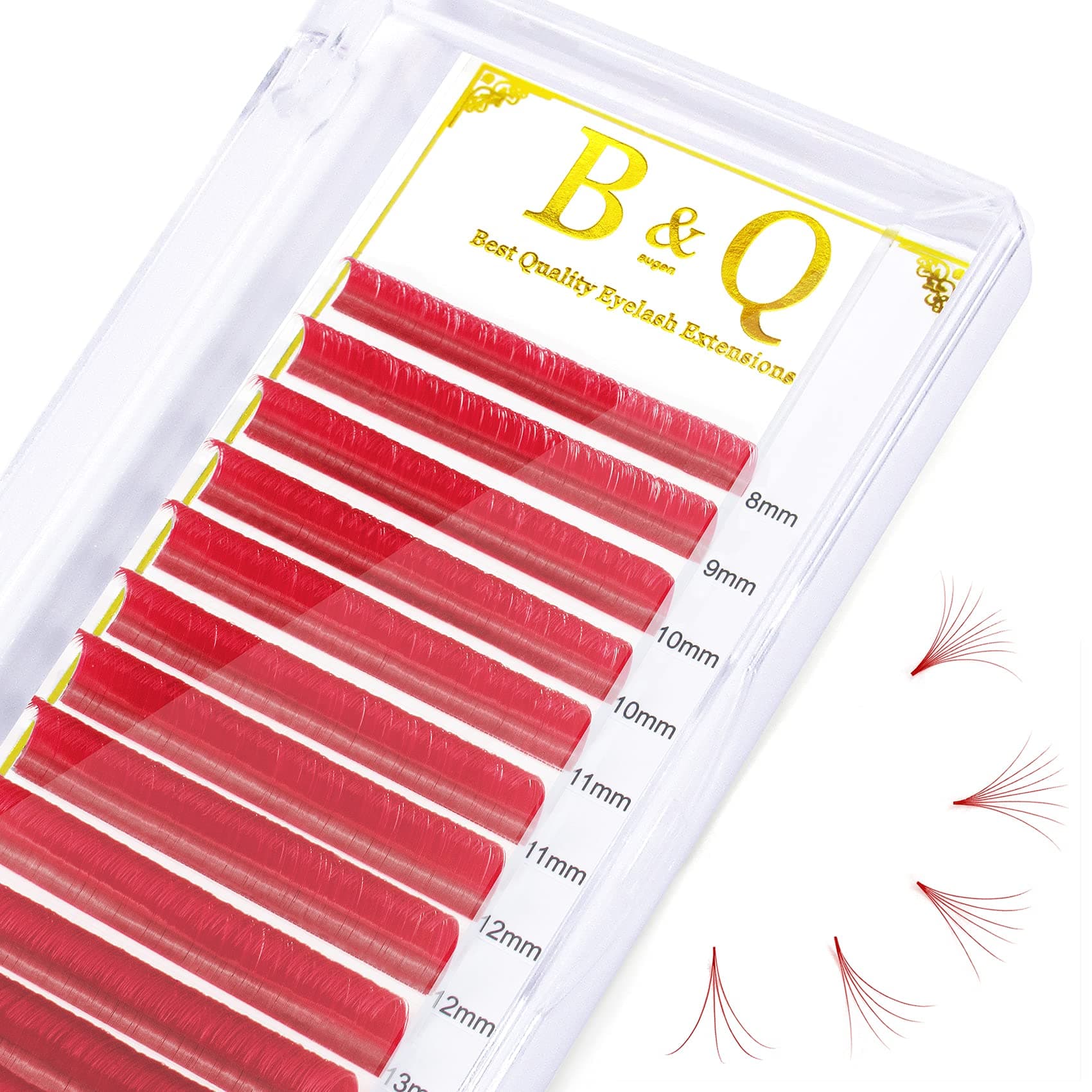Colored Eyelash Extensions Red Eyelash Extension Easy Fan Volume Lashes D-0.05-9-16 MIX Color Lashes Easy Fan Lashes C D Curl Volume Lash Extensions Salon Use by B&Q LASH (Red-D-0.05,9-16MIX)