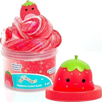 Original Squishmallows Scarlet Premium Cloud Slime - Limited Release, Strawberry Scent, 8 oz. Jar