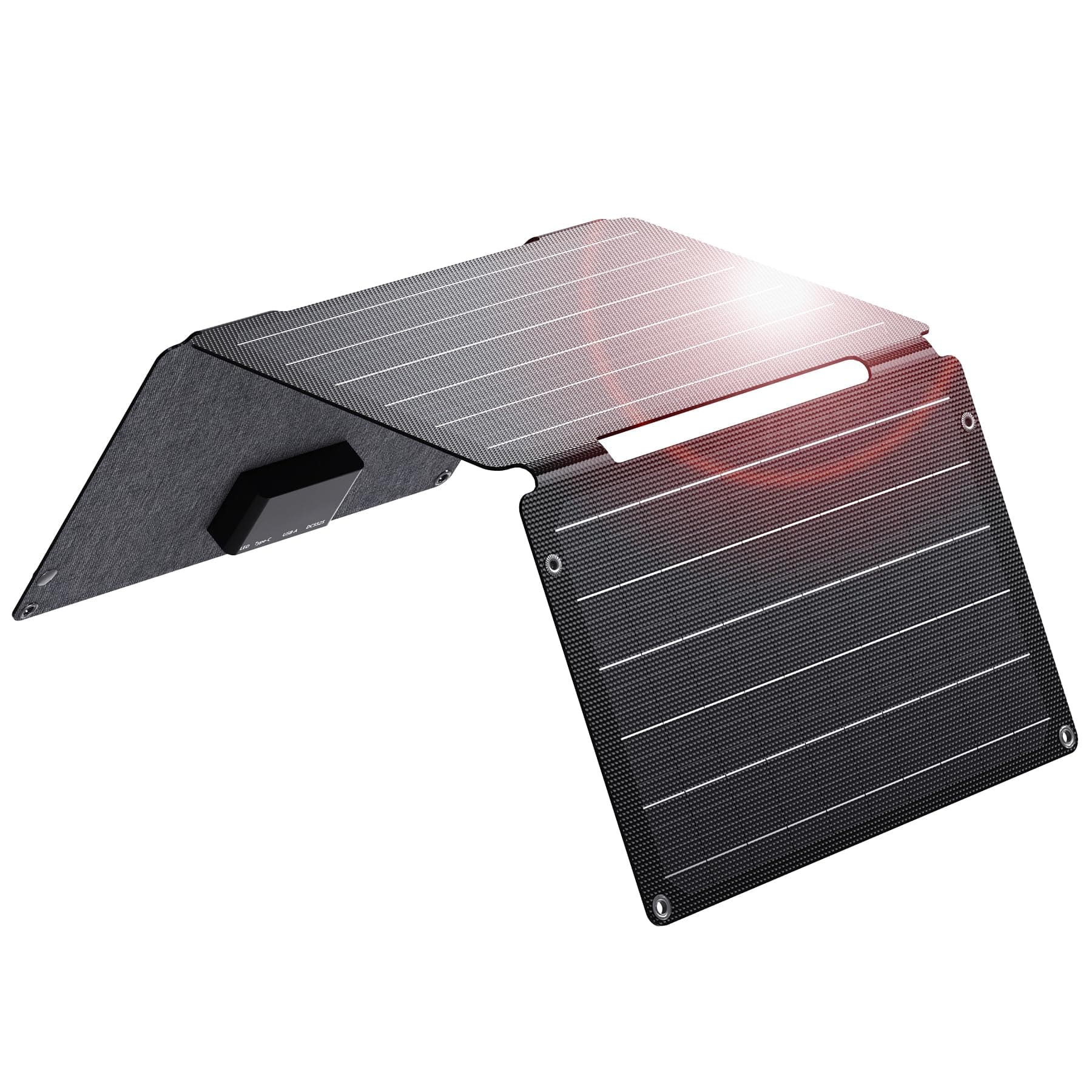 30W Solar Panel Charger with Fast Charging USB-A, USB-C and DC Ports, IP68 Waterproof, Portable Folding Solar Charger Compatible with iPhone, iPad, Samsung, LG, Power Banks, Power Station