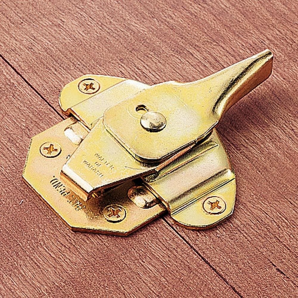 Align-N-Lock Table Lock - Dual-Purpose Table Leaf Latch w/Lever & Striker - Table Leaf Locks Align & Lock Table Leaves - Yellow Zinc Plated Table Leaf Hardware for Extension, Conference Tables & More