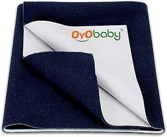 OYO BABY Soft Waterproof Newborn Dry Sheet 70×50 cm Small, Reusable Mattress Protector, Extra Absorbent Quick-Dry Fleece, Anti-Pilling Underpad, Comfortable and Travel-Ready Baby Bedding –Dark Blue