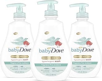 Tip to Toe Baby Body Wash For Baby's Sensitive Skin Sensitive Moisture Washes Away Bacteria, Fragrance-Free and Hypoallergenic Baby Soap, 13 Fl Oz (Pack of 3)