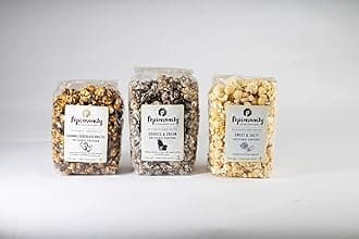Popinsanity Gourmet Popcorn Deluxe Bag | Non-GMO & Dairy Free - Holiday, Thanksgiving, Corporate, Snacks, Office snacks, Get Well or Birthday Gift (3 Insanely Delicious Popcorn Flavors, 3 Pack)