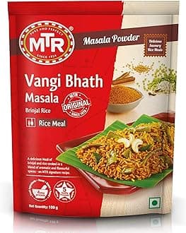 MTR Vangi Bhath Masala Brinjal Rice 100g-3.53Oz 100% Natural No Preservatives