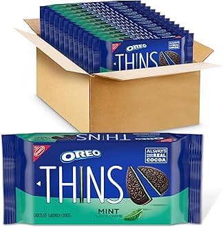 OREO Thins Mint Creme Chocolate Sandwich Cookies, 12 - 9.21 oz Packs