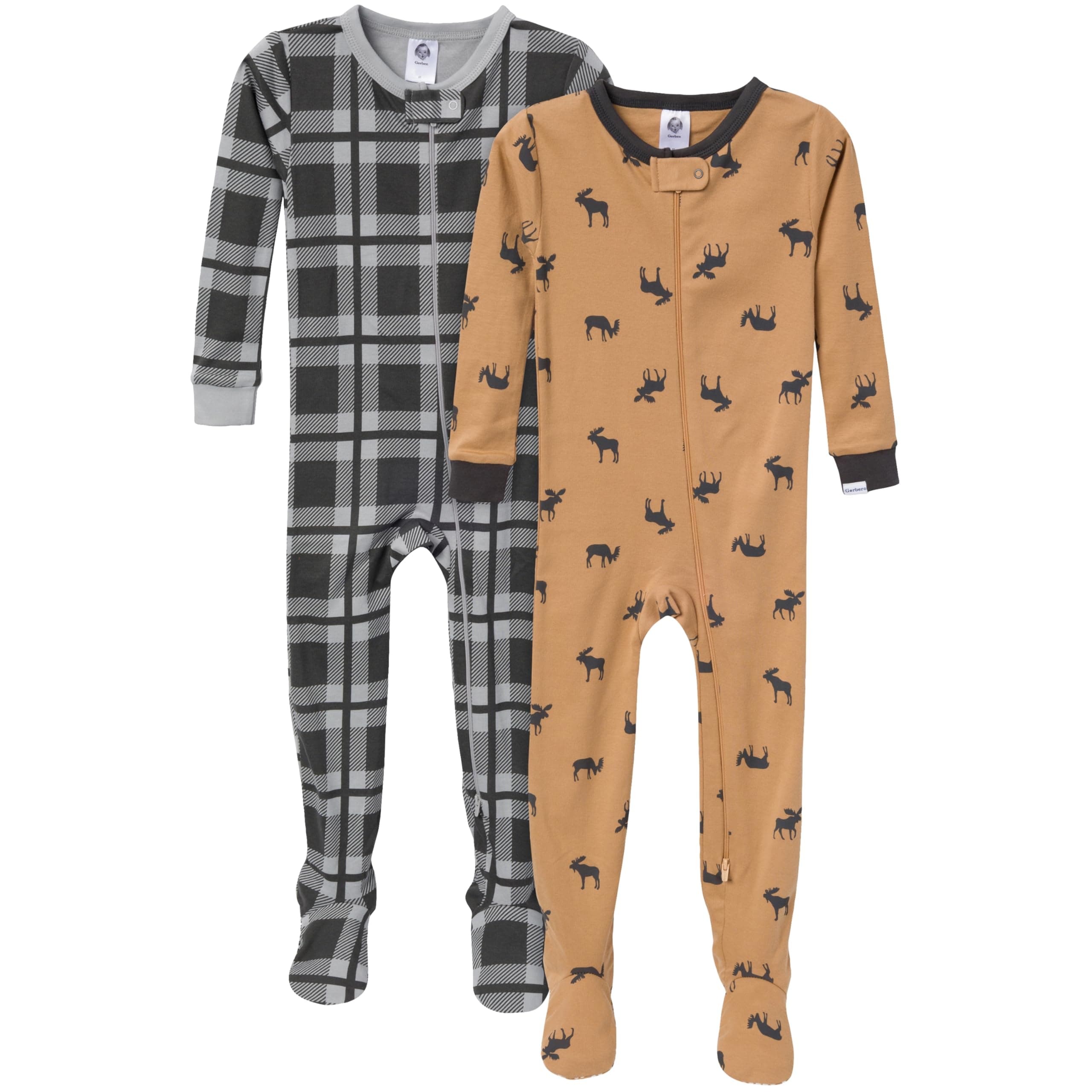Gerber Baby Boys' 2-Pack Footed Pajamas