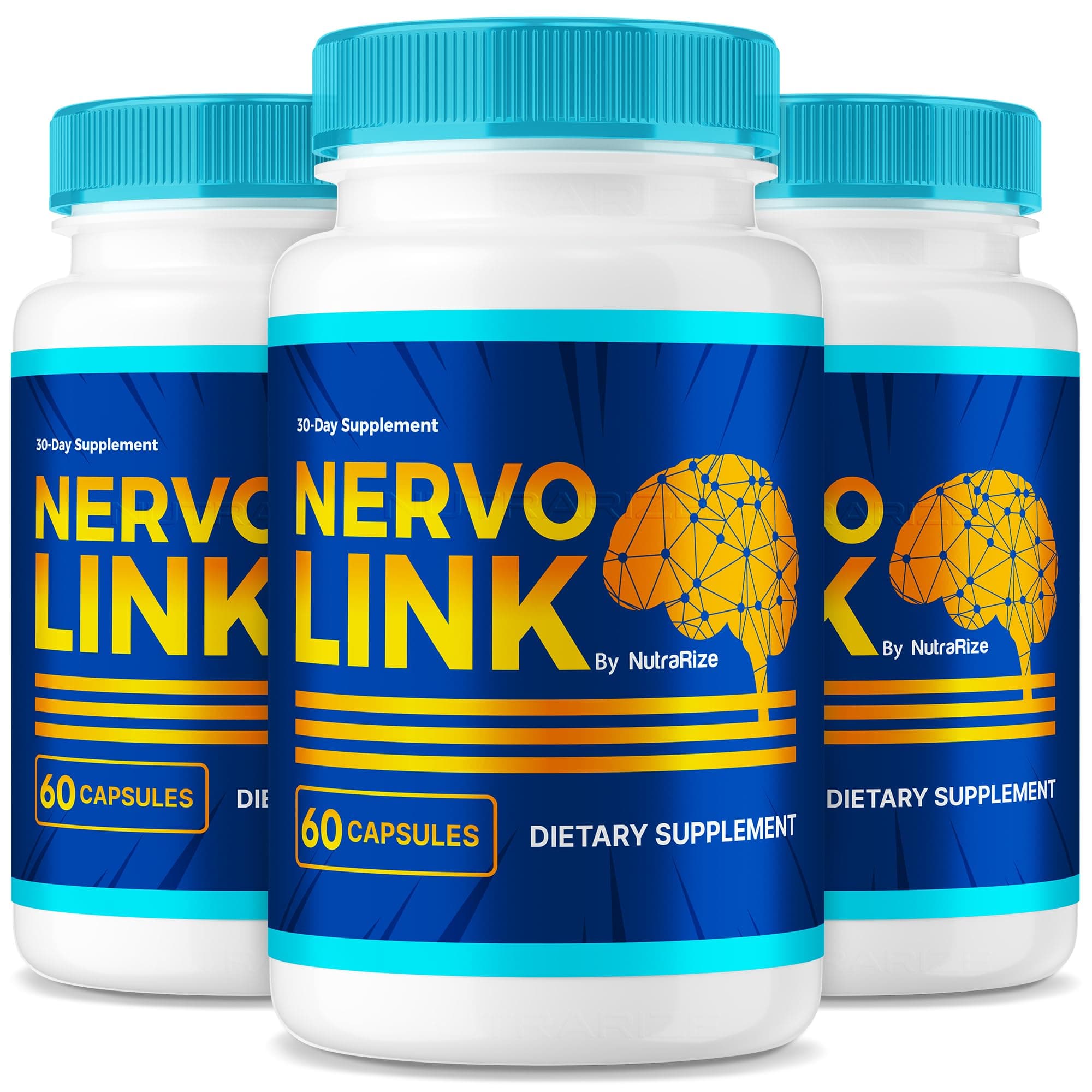 NutraRize (3 Pack) NervoLink – Daily Support Capsules with a Balanced Formula for Focus, Alertness, and Everyday Sharpness, Easy-to-Take Pills for Daily Wellness (180 Capsules)