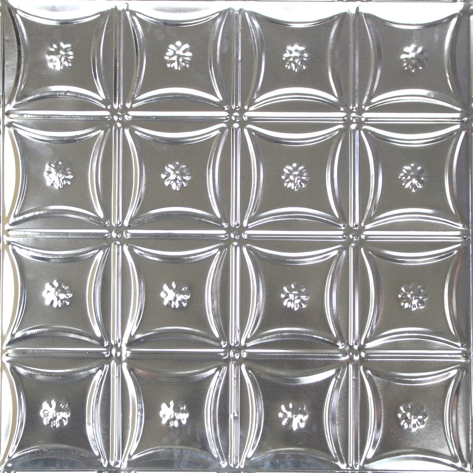 Tin Ceiling Tile #130, Unfinished Nail-up for Tin Backsplash or Ceiling. 5 pcs per Box.
