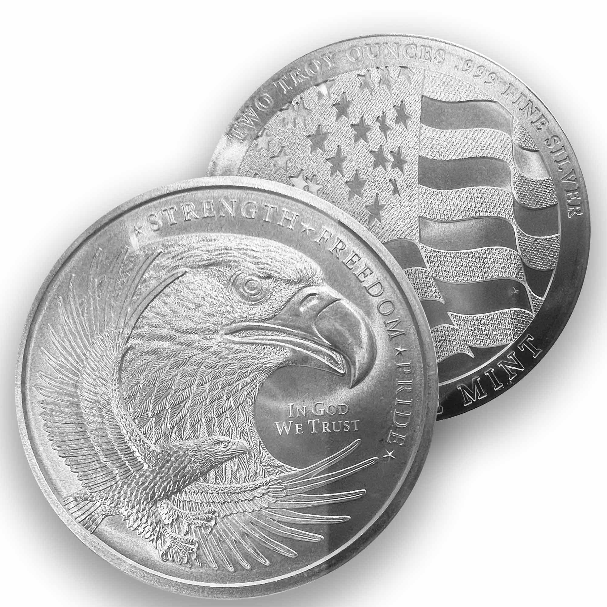 2 oz Silver Shine Double Eagle Round| .999 Commemorative America Decoration