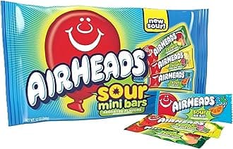 Sour Mini Candy Bars, Taffy Candy Assorted Bag, Individually Wrapped Candy, Three Assorted Flavors, 12 Oz Bag