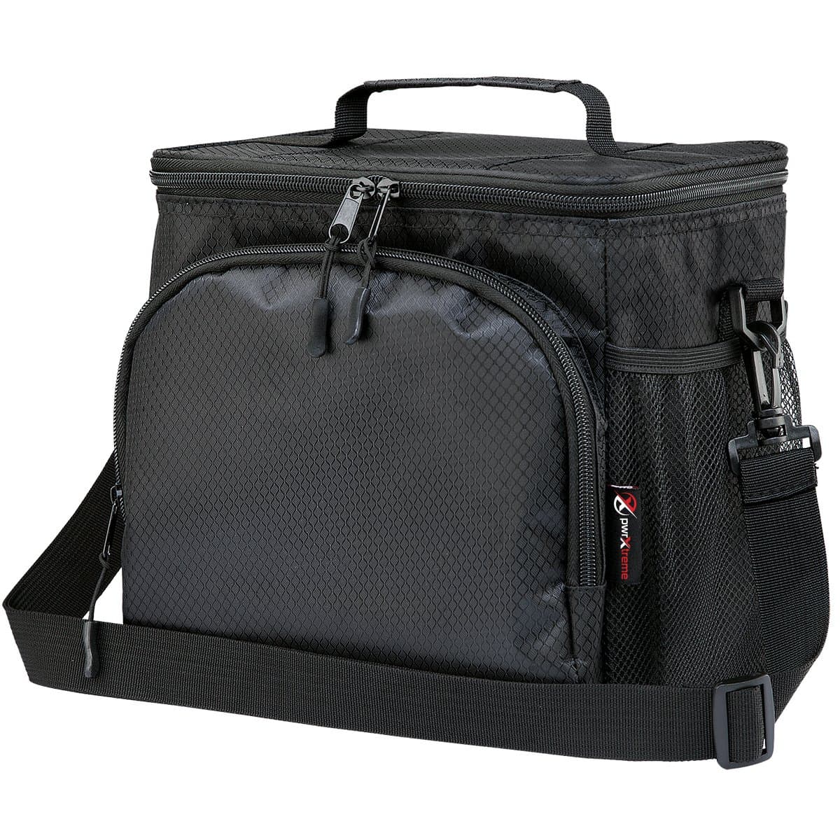 Insulated Lunch Bag with Extra Large Front Pockets Best 2 Way Zipper Closures Double-Sewn Nylon Side Mesh and 50-Inch Detachable Shoulder Strap