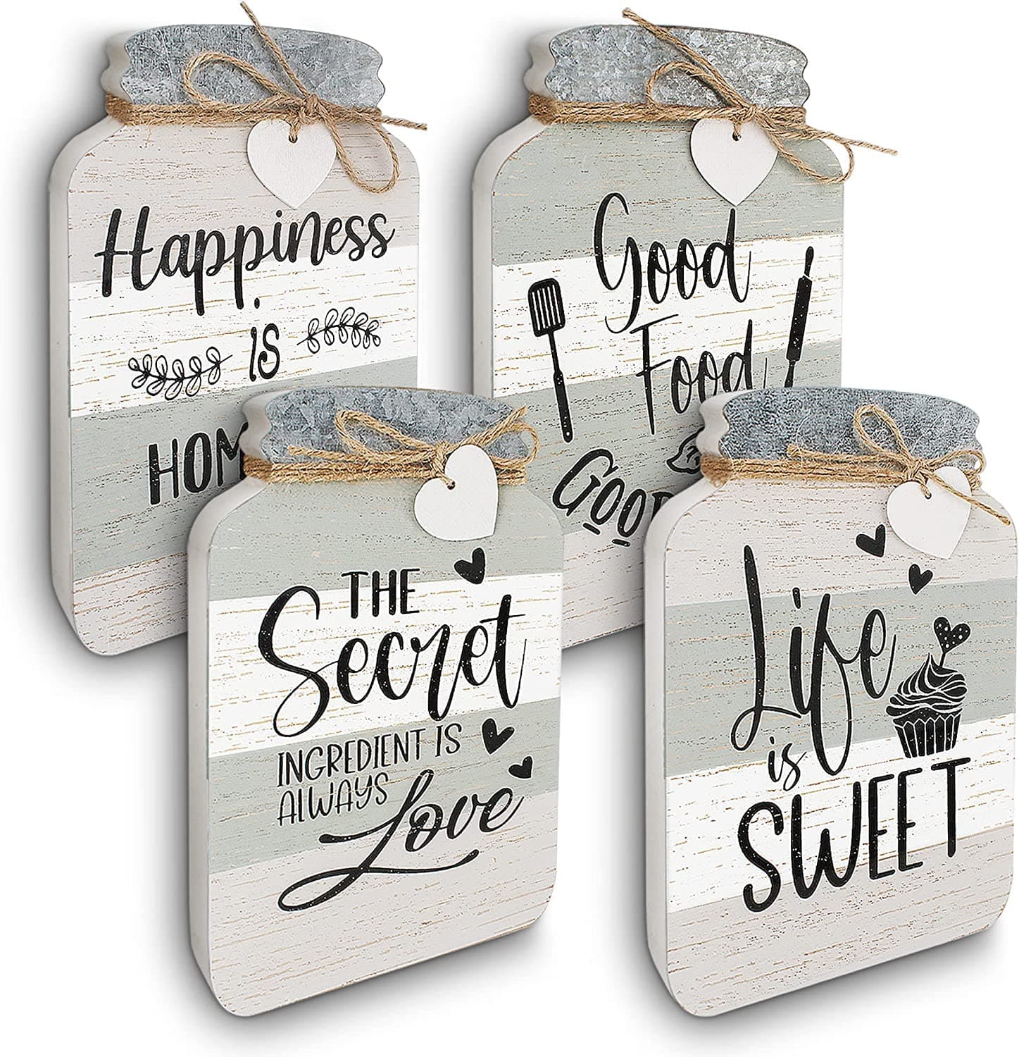 Old Shack Collection – Kitchen Wall Decor Set of 4 – Durable Kitchen Wall Art – Refined Kitchen Decor to Elevate Your Home, Crafted for Lasting Style, Each sign: 8×5 in